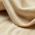 Focus on Fabric Properties**

A close-up shot showcasing different fabric textures: organic cotton (soft, slightly textured), bamboo fiber (smooth, silky), and moisture-wicking athletic fabric (with visible pores). Include small water droplets on each fabric to demonstrate absorbency. The setting is a bright, natural light studio.

**