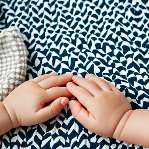 Home 16 카터스와 지프키즈의 소재 차이 - Comparing Fabrics**
"Close-up shot of a mother's hands comparing two different fabrics, one from a ...